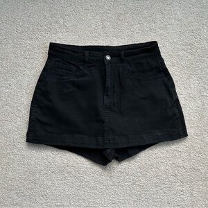 Black Denim Skort